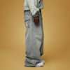Custom High Waist Baggy Jeans | Casual Wide Leg Straight Pants | Vintage Wash Jeans