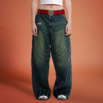 Custom Twill Jeans | Baggy Stacked Flared Pants | Wash Faded Jeans manufacturer