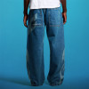 Custom Designer Washed Jeans | Flame Embroidery Flare Pants| Streetwear Trouses Factory
