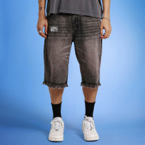 Custom Men's Denim Shorts | Wash Vintage Embroidered Print Logo | Streetwear Factory