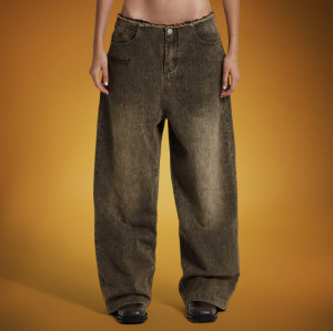 Custom Acid Wash Vintage Jeans | Baggy Straight Distressed Texture| Streetwear Factory