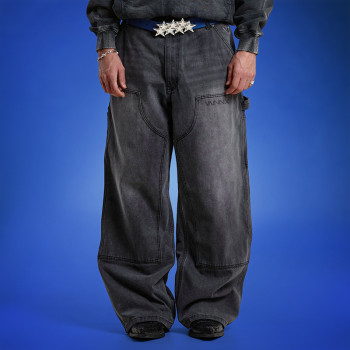 Custom Embroidered Letter Logo Jeans | High Waist Casual Flare Pants | Fashion Jeans Manufacturer