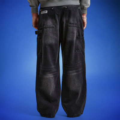 Custom Embroidered Letter Logo Jeans | High Waist Casual Flare Pants | Fashion Jeans Manufacturer