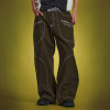 Custom Embroidery Graphics Pants | Baggy Zipper Pocket Wide Leg Flared Pants | Streetwear Factory