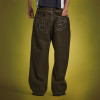 Custom Embroidery Graphics Pants | Baggy Zipper Pocket Wide Leg Flared Pants | Streetwear Factory