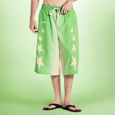 Custom Fashion Gradient Shorts | Star Print Drawstring Waist Design | Oversize Baggy Shorts