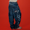 Custom High Waists Breathable Jeans | Screen Print Baggy Trouses | Fashion Pants Supplier