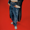 Custom High Waists Breathable Jeans | Screen Print Baggy Trouses | Fashion Pants Supplier