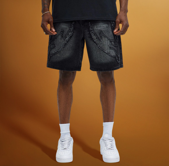 Custom Patchwork Embroidered Jogger Pants | Men's Denim Shorts | Fashion Shorts Supplier