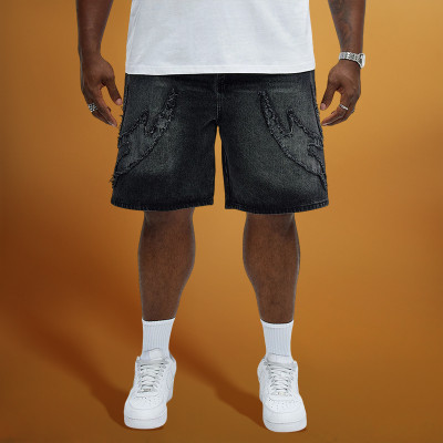Custom Patchwork Embroidered Jogger Pants | Men's Denim Shorts | Fashion Shorts Supplier