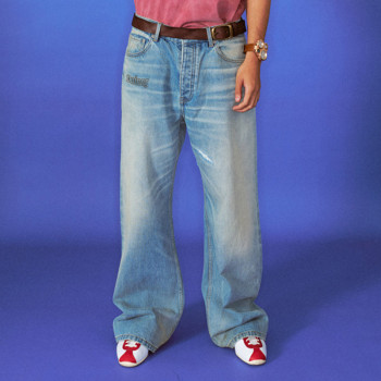 Custom Oversize Baggy Jeans | OEM High Quality Vintage Light Blue Trouses | Fashion Jeans Supplier