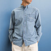 Custom Men's Stripe Shirt | Letter Embroidered Denim Shirt | Streetwear Supplier
