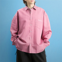 Custom Men's Stripe Shirt | Blank Plain Designer Cotton Shirt | Long Sleeved Lapel Shirt