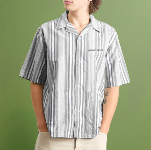 Custom Digital Print Shirt |  Boxy Cuban Collar Short Sleeved Shirt | Fashion Streetwear Supplier