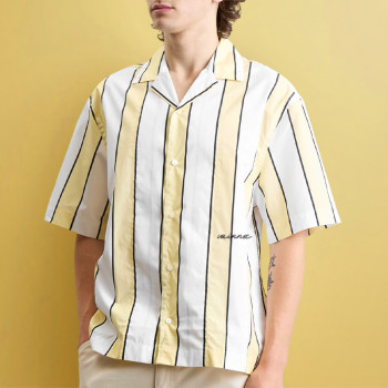 Custom Vertical Stripe Shirt | 100% Cotton Stitched Print Short Sleeves Shirt