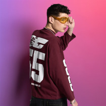 Custom Men's Crew Neck Pullover T-shirt | Casual Baggy Long Sleeve Streetwear | T-shirt Manufacturer