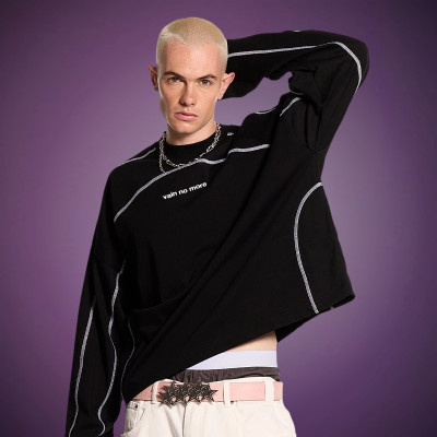 Custom Reflective Long Sleeved T-shirt | Knitted Stripe Sublimation Jersey | T-shirt Supplier