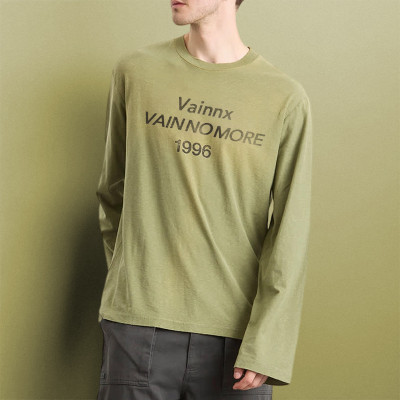 Custom Cotton Fabric Acid Wash T-shirt | DTG Print High Quality Long Sleeve | Plain Blank T-shirt