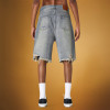 Custom Rhinestone Embroidered Logo Shorts | Men's Knee Length Distressed Denim Shorts