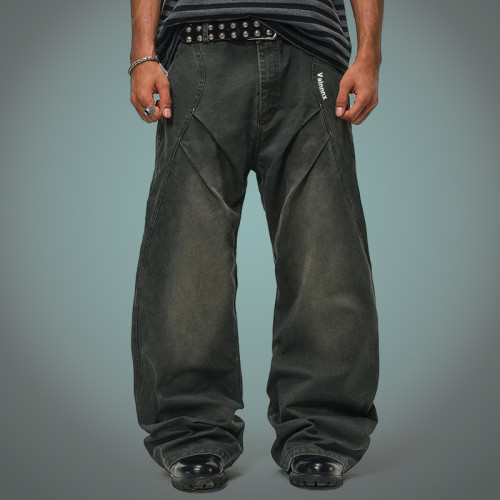 100% Cotton Men's Custom Jeans |Loose Fit Mens Baggy Jeans | Streetwear Factory