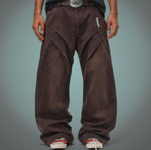 100% Cotton Men's Custom Jeans |Loose Fit Mens Baggy Jeans | Streetwear Factory