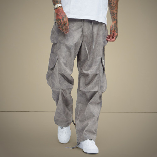 Custom Print Logo Pants | Plus Size Wide Leg Cargo Pants | Streetwear Pants Manufacturer