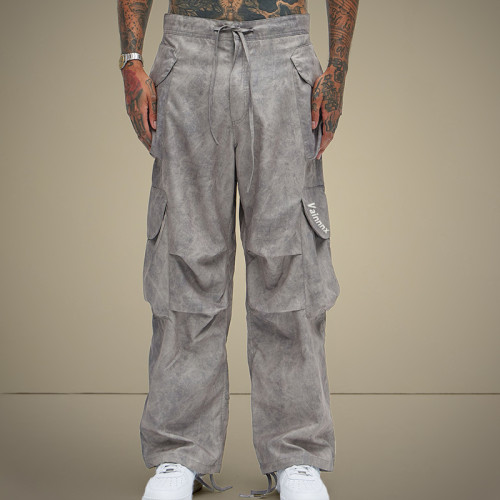 Custom Print Logo Pants | Plus Size Wide Leg Cargo Pants | Streetwear Pants Manufacturer