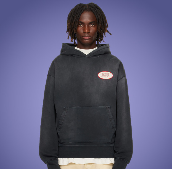 Custom 100% Cotton Logo Hoodie | Vintage Acid Wash Black Hoodie | Streetwear Hoodie Manufacturer