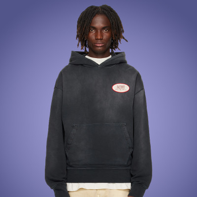 Custom 100% Cotton Logo Hoodie | Vintage Acid Wash Black Hoodie | Streetwear Hoodie Manufacturer