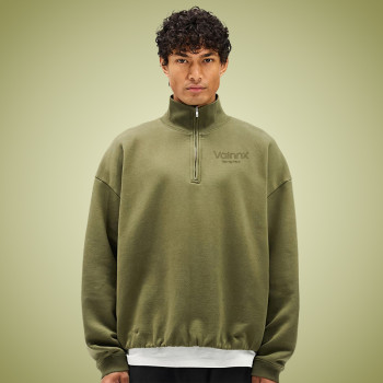 Custom Cotton Solid Color Crewneck Sweatshirt | High Quality Long Sleeves Sweatshirt | Half Zip Pullover