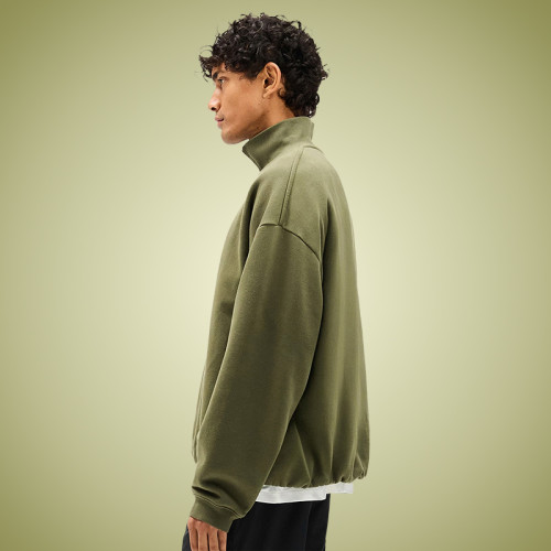 Custom Cotton Solid Color Crewneck Sweatshirt | High Quality Long Sleeves Sweatshirt | Half Zip Pullover