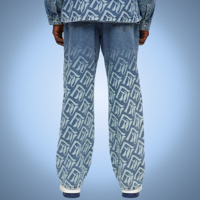 Custom Printing Cotton Denim Two Piece Set | 2 Piece Denim Pants and Jacket Set | Streetwear Manufacturer