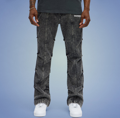 Custom Washed Mens Jeans |OEM ODM Denim Jeans Supplier | Custom Logo Streetwear Jeans manufacturers