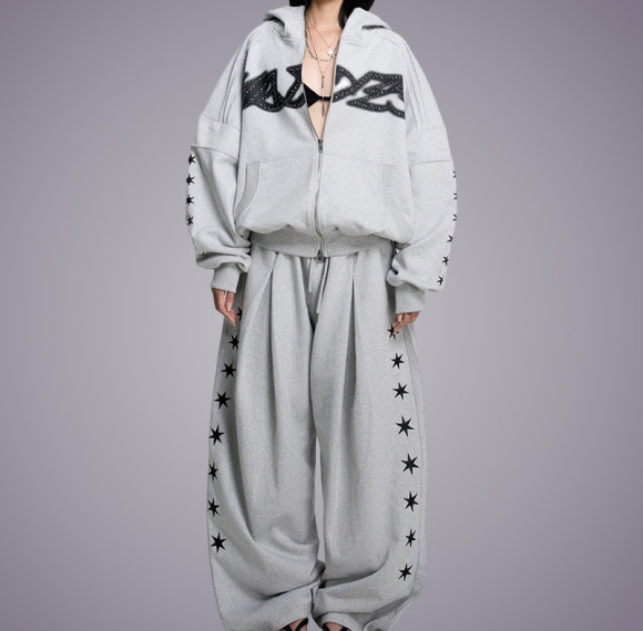 Custom Fleece French Terry Loose Fitting Sweatsuits | Custom Logo Streetwear Apparel Manufacturers | OEM ODM Streetwear Clothing Manufacturers