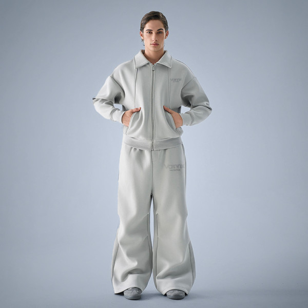 Cotton Custom Zip Up Logo Sweatsuits | Mens Designer Tracksuits | OEM ODM Streetwear Clothing Manufacturer