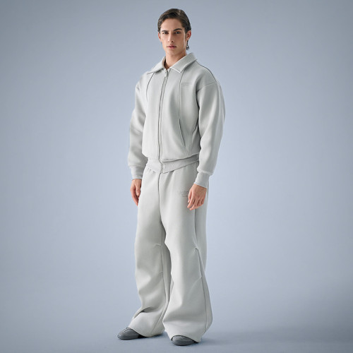 Cotton Custom Zip Up Logo Sweatsuits | Mens Designer Tracksuits | OEM ODM Streetwear Clothing Manufacturer
