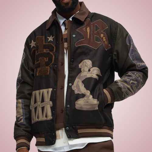 Custom Varsity Jacket | Embroidery Logo Leather Jacket | Men's Casual Jacket