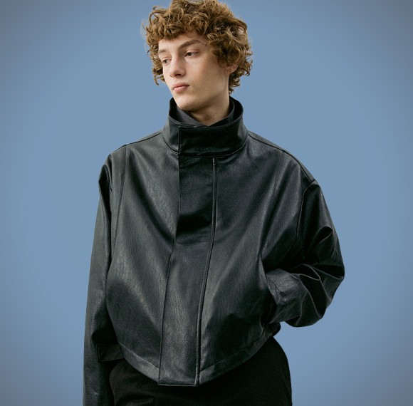 Custom Print Logo Jacket | Cropped Streetwear PU Jacket | Men's Casual Leather Jacket