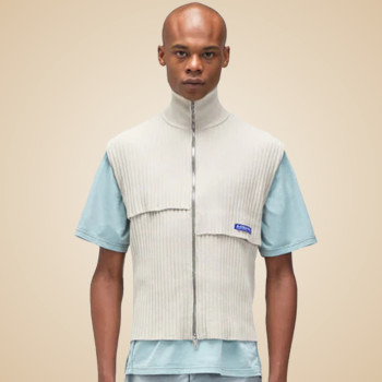 Custom Sleeveless Knit Sweater | Cropped Zipper Sweater | Patchwork Stand up Collar Sweater