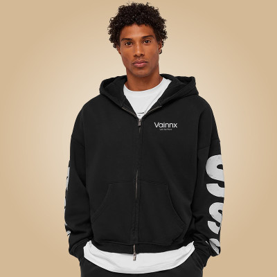 Custom Print Logo Zip Hoodies | Heavyweight Cotton Hoodie | High Quality Custom Streetwear Manufacturer