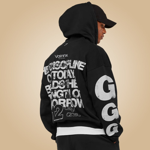 Custom Print Logo Zip Hoodies | Heavyweight Cotton Hoodie | High Quality Custom Streetwear Manufacturer