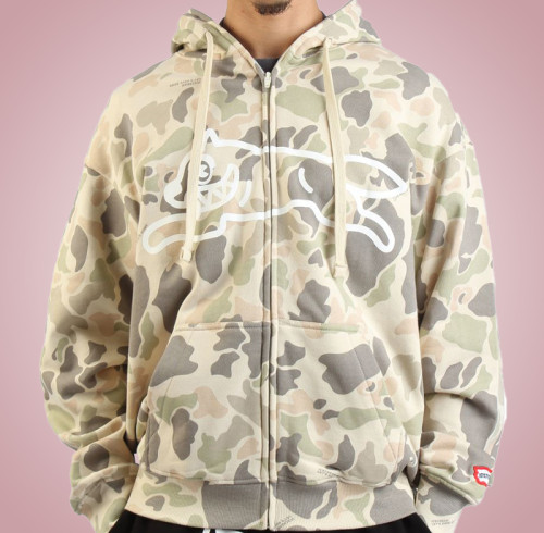 Custom 100% Cotton Hoodie | Vintage Zip-up Hoodie | Streetwear Hoodie Manufacturer |  Camouflage Hoodie