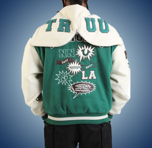 Custom High Quality Baseball Jacket | Oversize Vintage Jacket | Personalized Hooded Varsity Jacket