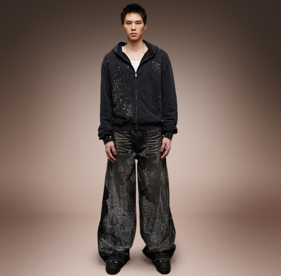 Custom Heavyweight Hoodie | Rhinstrone Streetwear Hoodie | Hoodie OEM Manufacturer