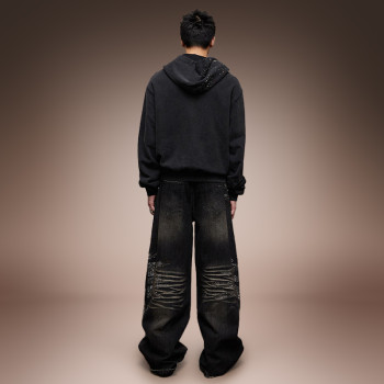 Custom Heavyweight Hoodie | Rhinstrone Streetwear Hoodie | Hoodie OEM Manufacturer