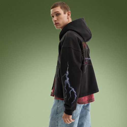 Custom Graphic Print Hoodie | Sun Faded Vintage Zip-up Hoodie | Oversized Streetwear Manufacture