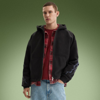 Custom Graphic Print Hoodie | Sun Faded Vintage Zip-up Hoodie | Oversized Streetwear Manufacture