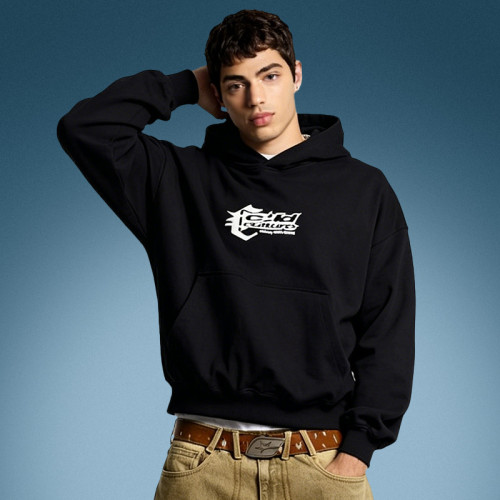 Custom Oversize Casual Hoodie | 100% Cotton Heavyweight Black Hoodie | Streetwear Hoodie Manufacturer