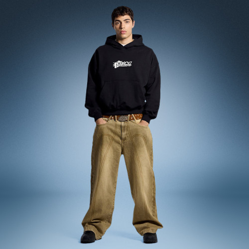 Custom Oversize Casual Hoodie | 100% Cotton Heavyweight Black Hoodie | Streetwear Hoodie Manufacturer