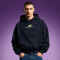 Custom Screen Print Hoodie | Acid Wash Vintage Hoodie | Boxy Fit Cropped Sweatshirt